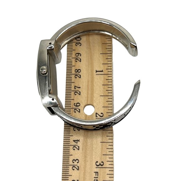 KESSARIS Analog Wristwatch Silver Toned Cuff Band Rectangular #A305-1 - Picture 8 of 8